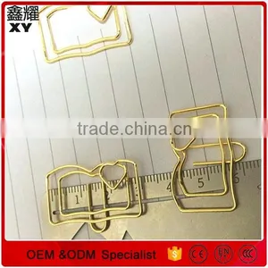 Golden Color Book Shape Paper Metal Clip for School thumbnail-2