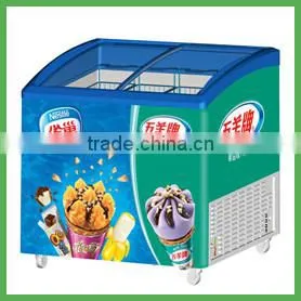 235L Curved Double Door Ice Cream Showcase Freezer thumbnail-6