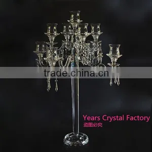 Glass Votive Candelabra Wedding Decorations Tall Crystal Candelabra Flower Arrangements Crystal Tea Light Holder thumbnail-1