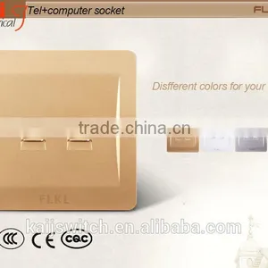 Electrical 2 Port Wall Phone Computer Outlet Network Switch thumbnail-1
