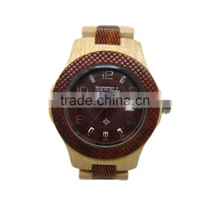 Natural Maple Wood and Red Rose Sandal Wood Watch For Man Wholesale Wood Watch Hand Craft Gifts thumbnail-1