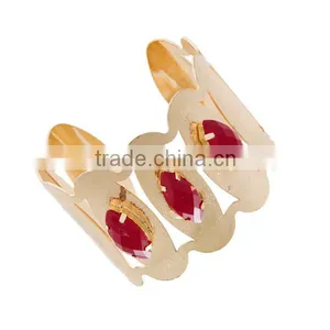 Hot Sale Gold Plated Red Resin Bangle thumbnail-1