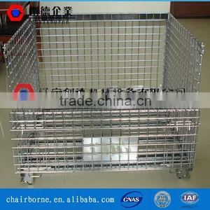 Folding Carbon Steel Metal Cage Storage Pallet Container for Sale thumbnail-5
