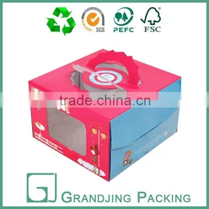 Luxury Small Size Food Grade Paper Cake Box With Transparent Window thumbnail-1