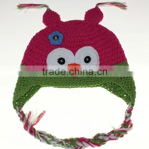 Toddler Baby Crochet Owl Ear Flat Beanie Hat FCK-119090850 thumbnail-1