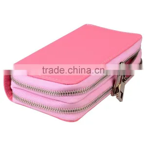 Mobile Phone Leather Wallet With Two Metal Zipper thumbnail-5