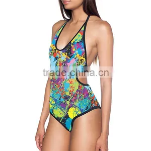 2016 Women Swimsuits 3D Print Hollow Beachwear Plus Size N2-297 thumbnail-1