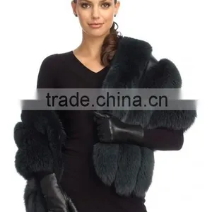 2015 Wholesale Ladies Fox Fur Cape thumbnail-3