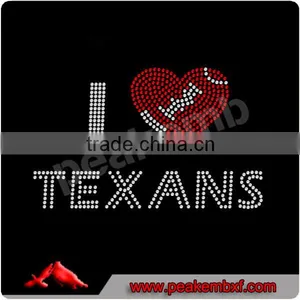 I Love Texans Rhinestone Heat Transfer Wholesale Designs thumbnail-1