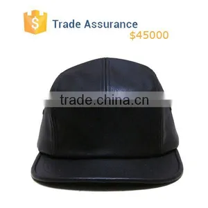 High Quality 5 Panel Hat Cap ,Leather 5 Panel Hat ,Adjustable Leather Strap 5 Panel Hat thumbnail-1