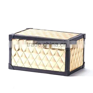 Chinese Factories Wholesale Custom High-grade Leather Dressing Case, Golden Gift Box thumbnail-1