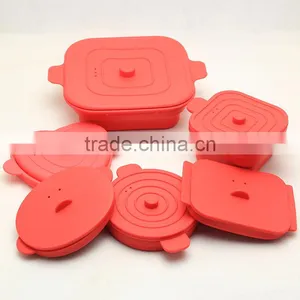 Square Shape Silicone Bowl With Lid thumbnail-6