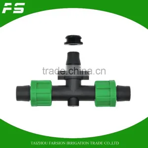DN16 Drip Tape Offtake T Connector With End Plug Lock Type thumbnail-1