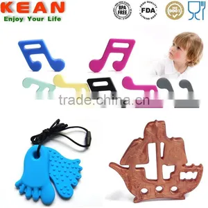 BPA Free Non-toxic Mom's Jewelry Baby Teething Silicone Pendant thumbnail-2