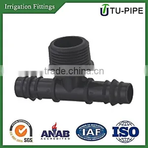 DIN Plastic Hose Fitting PP Compression Male Thread Tee for Farm Irrigation System thumbnail-1