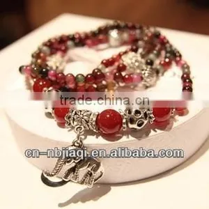 Natural Red Agate Garnet Bracelet thumbnail-2