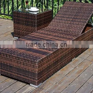 Outdoor Lounge Chaise, Rattan Beech Lounge Chaise thumbnail-2