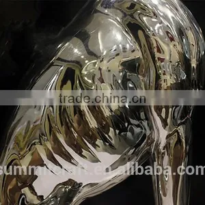 Electroplated Silver Resin Large Sitting Italian Greyhound Statue thumbnail-4