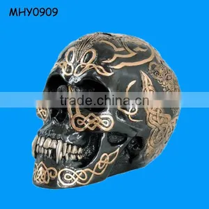 Black Scary Collectible Resin Skull thumbnail-1