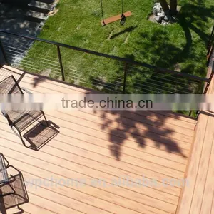 2016 White Antiseptic Wood Plastic Composite Decking Covering 140*23mm Home Garden Depot thumbnail-2