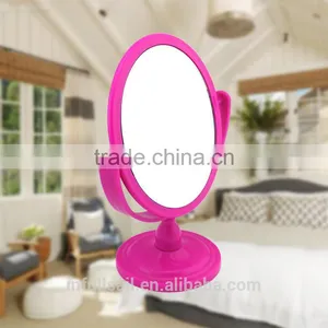 Plastic Colourful Double Oval Magnifying Cosmetic/ Table Mirror thumbnail-1