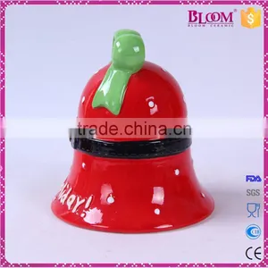 High Quality Colorful Small Ceramic Christmas Bell thumbnail-2