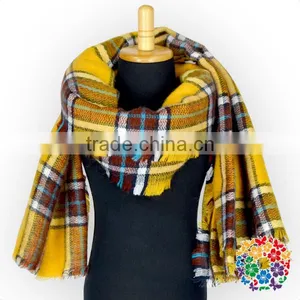 One Size Fit All Black White Lattices Winter Scarf for Lady /Girls thumbnail-2