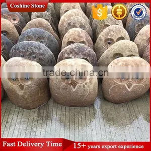 Cute Cartoon Animal Sculpture, Granite Owl Carving thumbnail-3