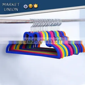 ABS Bowknot Shape Velvet Antiskid Hanger Flocking Clothes Hanger With Pulley,ABS,Nylon Villi,Chrome Plated Hook thumbnail-5