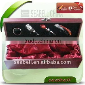 4 Pcs 1 Bottle Wooden Box Wine Set thumbnail-1