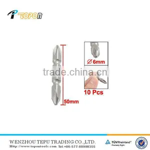 10 Pcs Screwdriver Bits Sets 1/4" Hex Shank 50mm Long 6mm Double End PH2 Phillips thumbnail-1