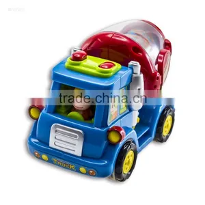 Push and Go Friction Powered Car Toys for Boys - Street Sweeper Truck, Cement Mixer Truck, Harvester Toy Truck thumbnail-5