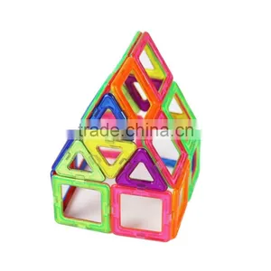 Kids/Children Educational Rainbow Construction Stacking Sets Inspire Magnetic Building Tiles Magnetic w/ Portable Box Package thumbnail-4