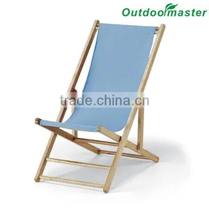 Patio Lightweight Sling Wooden Beach Folding Chair thumbnail-4