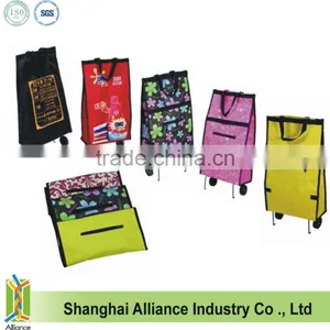 Custom Folding Wheeled Rolling Shopping Trolley Cart Bag thumbnail-1