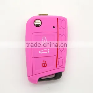 Factory Hottest Selling Style Unit Color Silicone Key Case for Volkswagen Golf 7 Key Cover 2016 thumbnail-3