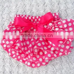 Polk Dots Baby Underwear Wholesale Knit Ruffle Diaper Cover Infant Bloomers thumbnail-4