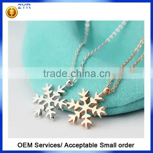 Wholesale New Fashion European Christmas Style 925 Sterling Silver Snow Chain Necklace thumbnail-1