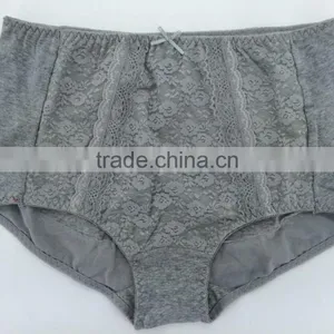 Fashion Style! 2015 New Arrival Heather Grey Color Briefs With Lace Comfortable Wearing Big Size Women Mommy Pants thumbnail-1