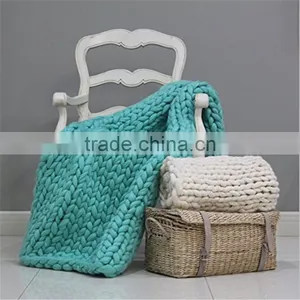 Merino Wool Grande Large Blankets/Giant Knit/Cozy Throw Chunky Blanket thumbnail-2