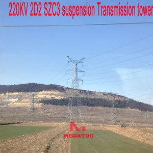 MEGATRO 220KV 2D2 SZC3 Suspension Transmission Tower thumbnail-1