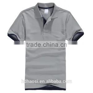 Blank t Shirt Beaded Cotton Double Color Collar Polo Shirt 195g CVC Materials Polo t Shirt for Men thumbnail-4