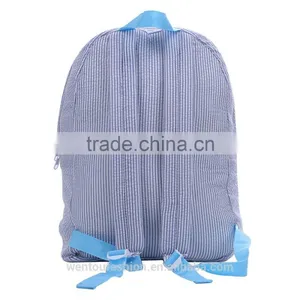 Monogrammed Toddle Seersucker Backpack thumbnail-3