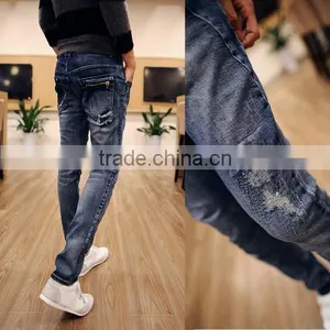 Price of Jeans Manufacturing Machinery Patchwork Blue Wholesale China Trousers for Men Jeans thumbnail-4