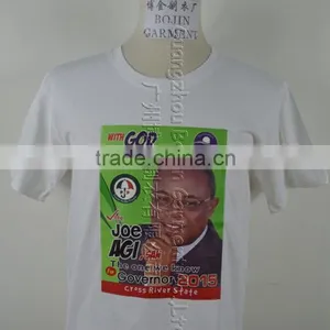 10 Years Factory Custom Cheap White Color Election Campaign T-shirts thumbnail-3