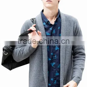Cool Solid Color Sweater Long Sleeve Knitted Cardigan Men With Best Quality thumbnail-2