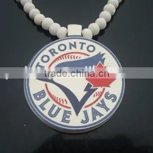 Fashion New Hip Hop Pendant Good Wood Acrylic Beads Necklace thumbnail-1