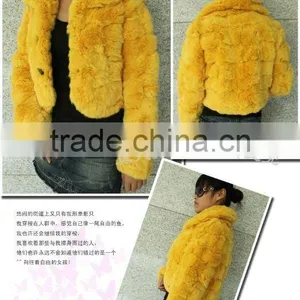 Brand New Exquisite Knitted Top Quality Charming Rabbit Hair Fur Coat Garment JL002 thumbnail-1