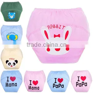 Cartoon Design Sweet Heart Waterproof Reusable Training Pants Washable Pure Cotton Baby Cloth Diaper thumbnail-1