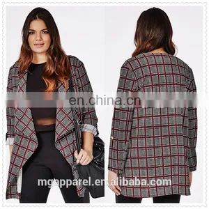 High Quality Plus Size Women Checked Waterful Travel Jacket in New Model thumbnail-1